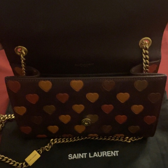 Small Kate YSL Monogram Heart-Embossed Leather Chain Bag - Picture 2 of 6